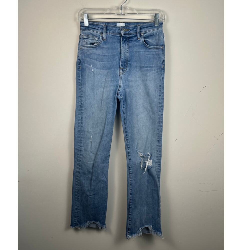 Jonathan Simkhai Standard Straight Jeans Women 4 27 Blue Shark Bite Hem